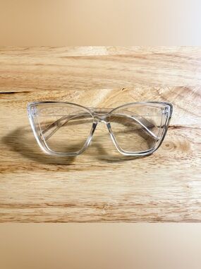 Clear Glossy Transparent Cat Eye Fashion Glasses